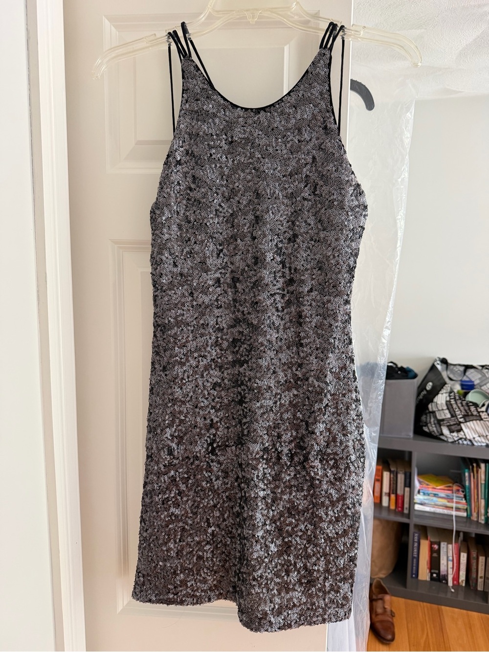 Nicole Miller Black Sequin Mini Dress